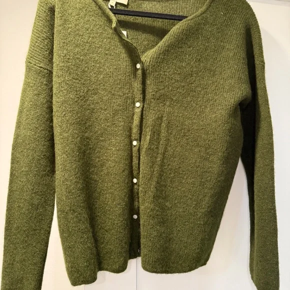 Sezane Gaspard Cardigan Perfect Green - Size M - Picture 3 of 4